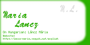 maria lancz business card